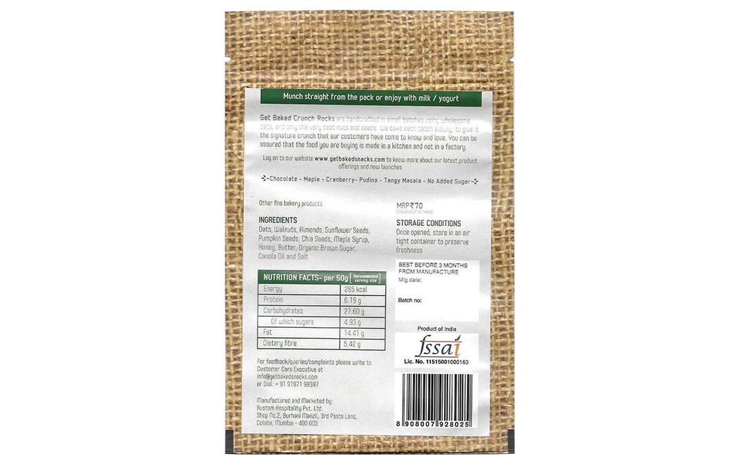 Get Baked Maple Crunch Rocks    Pack  130 grams